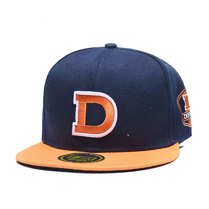 DALLAS Letter D Embroidered Unisex Hip-Hop Snapback Cap