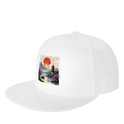 Cherry Blossom Pagoda Outdoor Streetwear Snapback Cap