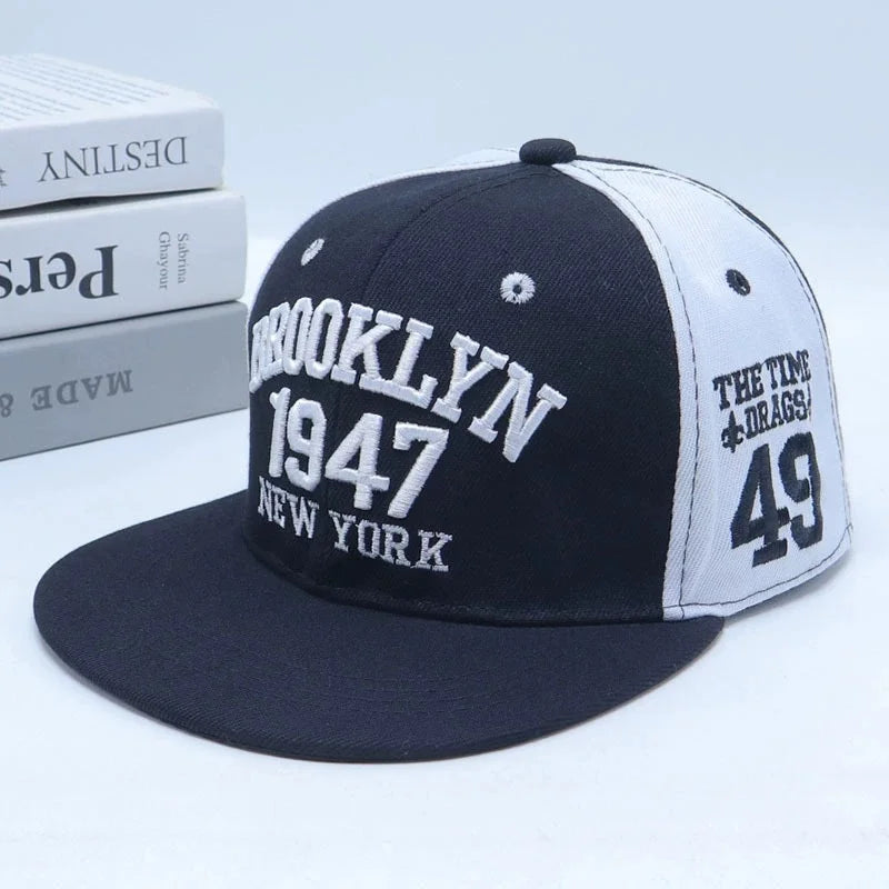 Luxury Unisex Letter Embroidered Flat Brim Snapback Cap