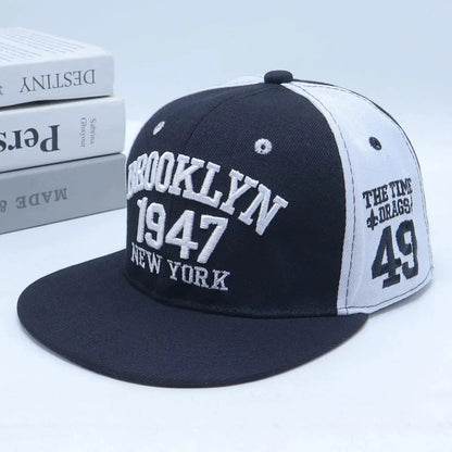 Luxury Unisex Letter Embroidered Flat Brim Snapback Cap