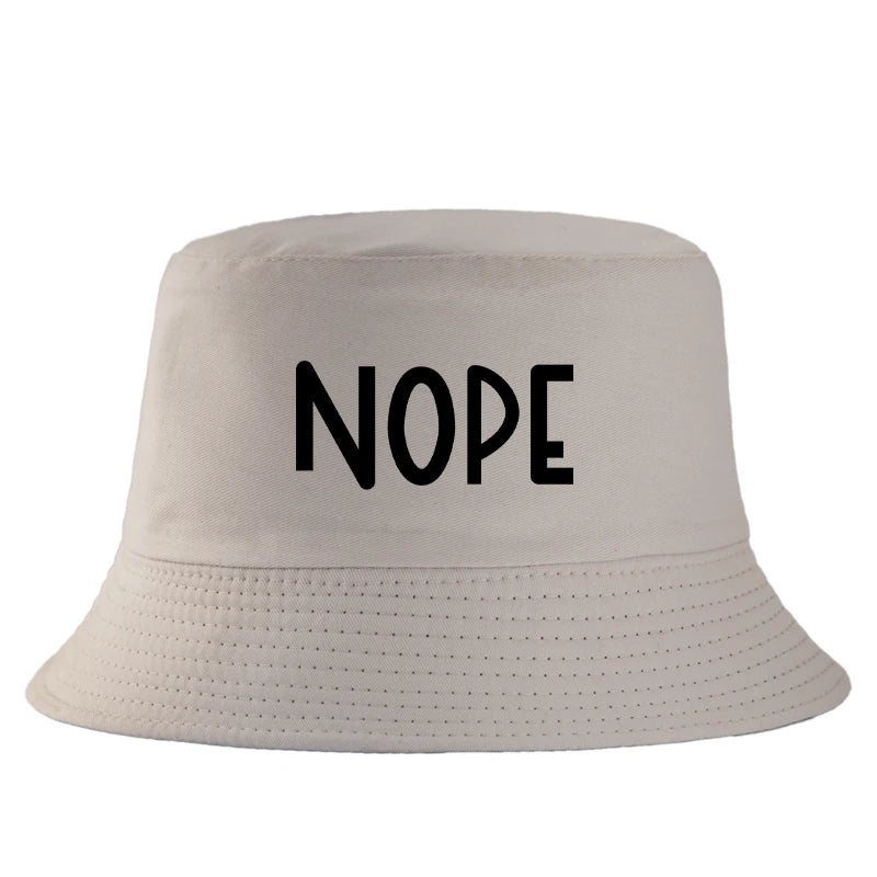 Funny Nope Letter Cotton Bucket Hat