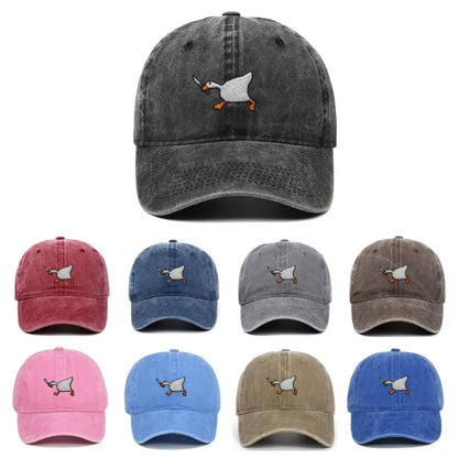 White Goose Embroidered Adjustable Snapback Baseball Cap