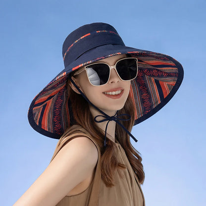 Reversible Wide Brim Summer Kids Bucket Hat