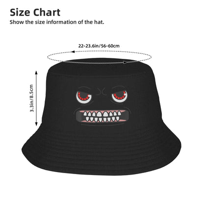 Funny Angry Face Graphic Bucket Hat Unisex