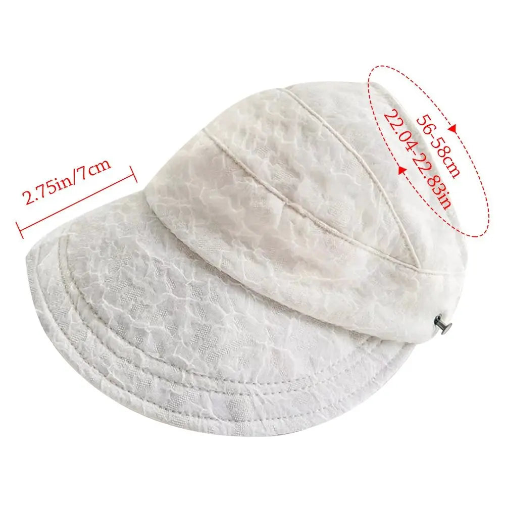 Wide Brim Sun Hat Summer Ponytail UV Protection