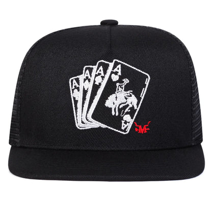 Poker A Embroidery Casual Snapback Cap