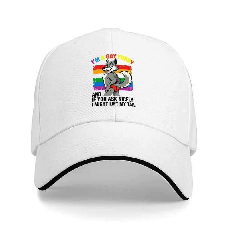 Rainbow Wolf Tail Baseball Cap