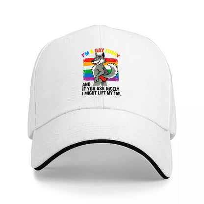 Rainbow Wolf Tail Baseball Cap