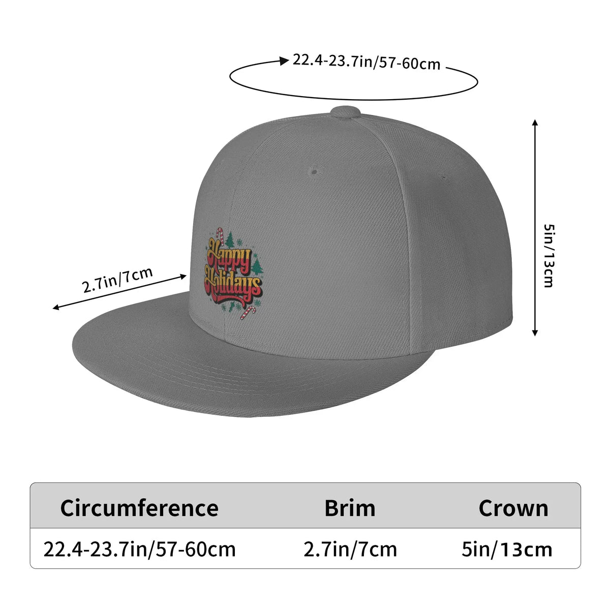Happy Holidays Festive Snapback Cap
