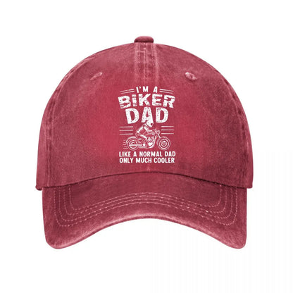 Biker Dad Vintage Washed Baseball Cap