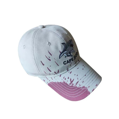 Shark Bite Chomped Brim Embroidered Baseball Cap