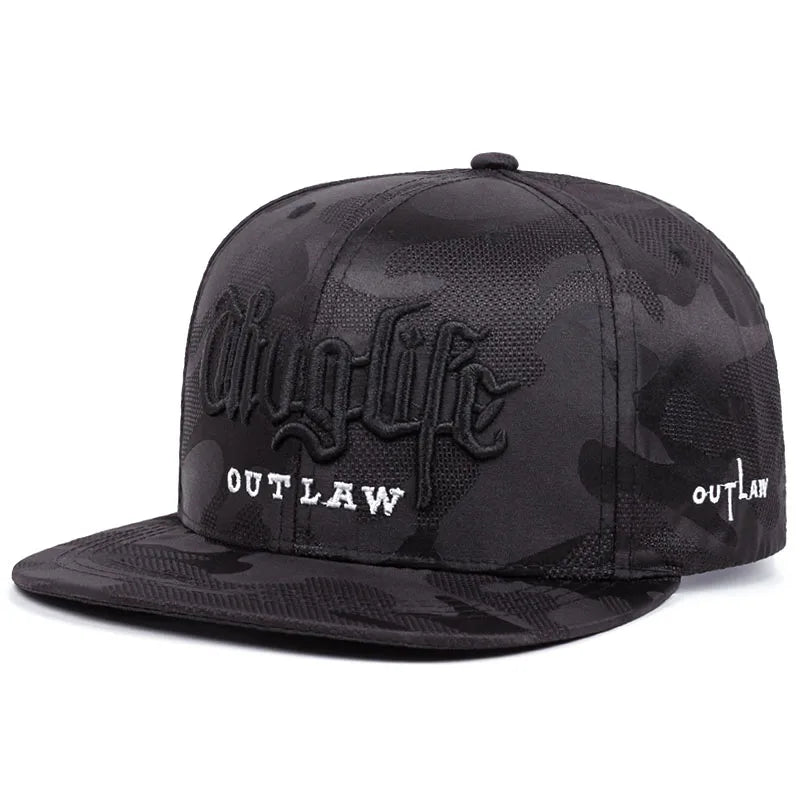 Riot Life Embroidered Flat Brim Snapback Cap