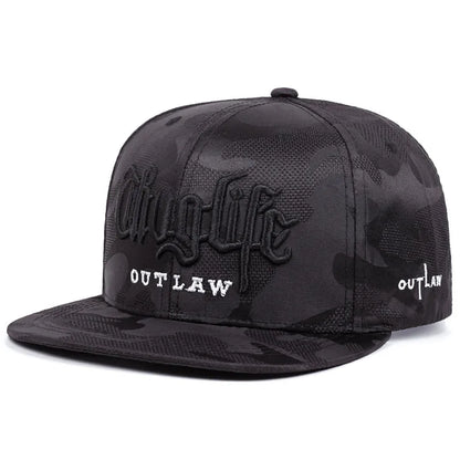 Riot Life Embroidered Flat Brim Snapback Cap