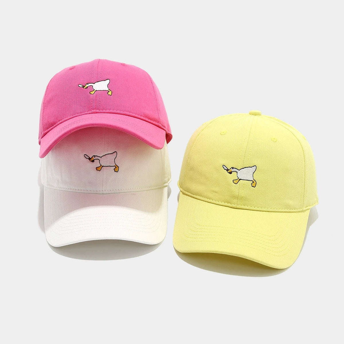 Cute Goose Embroidered Soft Top Baseball Cap
