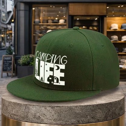 Camping Life Adventure Snapback Cap