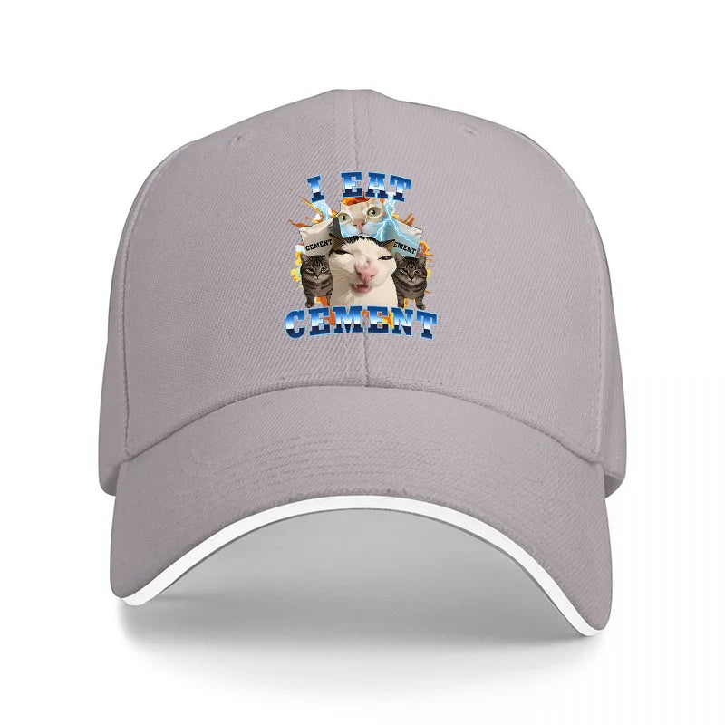 I Eat Cement Cat Baseball Cap