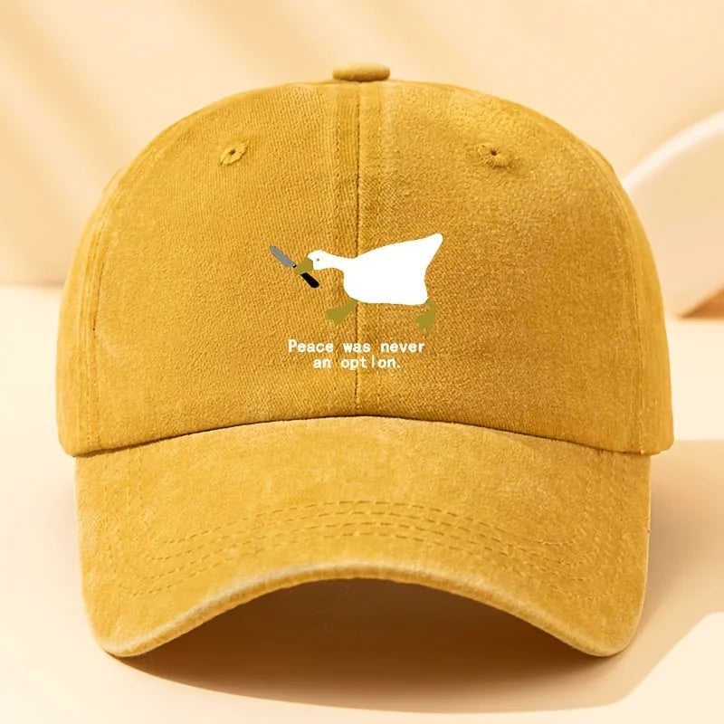 Running Goose Print Travel Baseball Cap
