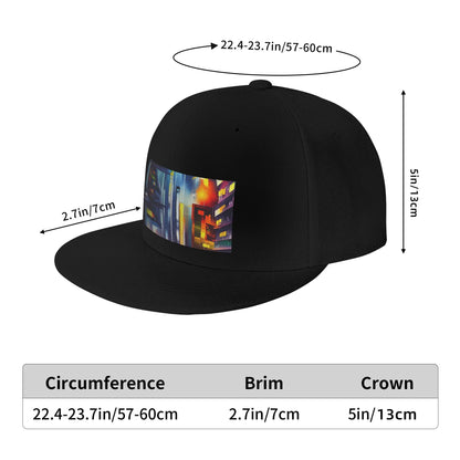 Fashion City of Fire and Ice Flat Brim Snapback Cap