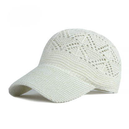 New Hollow Mesh Woman Baseball Cap Knitted Hats For Women Summer