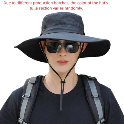 Foldable Large Brim Breathable Polyester Fishing Bucket Hat