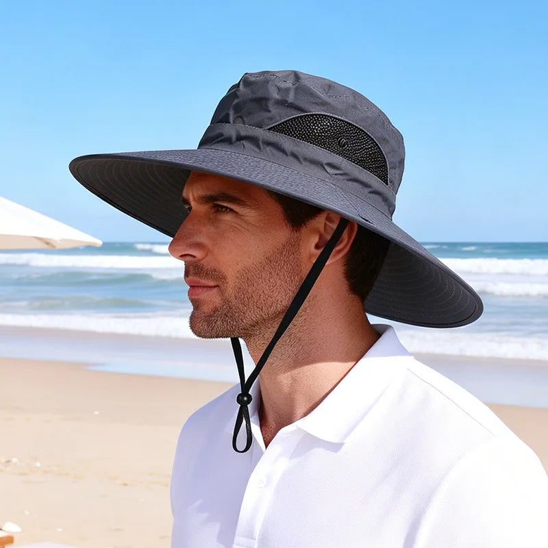 Korean Style 15CM Wide Brim Sun Protection Bucket Hat
