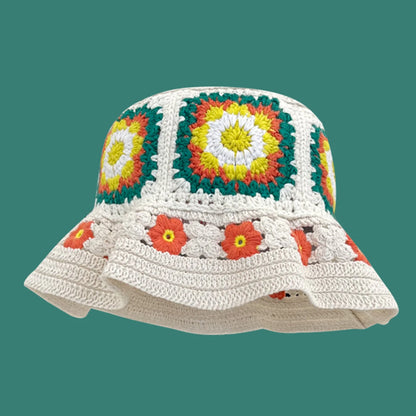 Colorful Floral Plush Bucket Hat