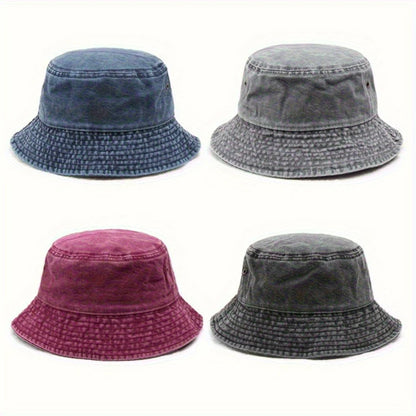 Dog Print Fisherman Hat Foldable Storage Washed And Vintage Style
