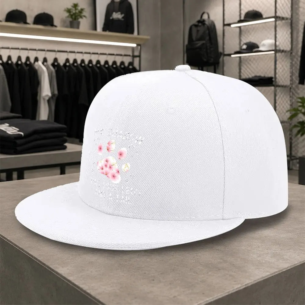 New Cherry Blossom Paw Print Unisex Versatile Flat Brim Cap