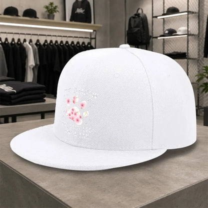 New Cherry Blossom Paw Print Unisex Versatile Flat Brim Cap