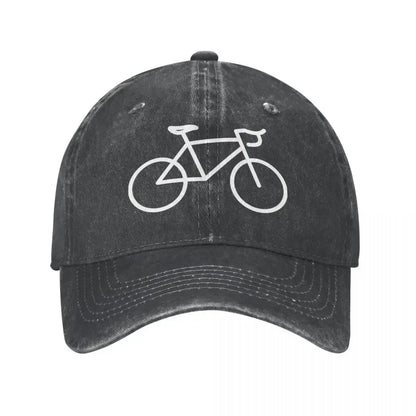 Bike Lines Denim Cycling Baseball Cap