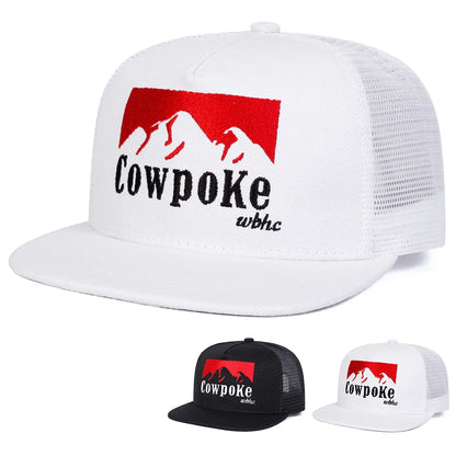 Unisex Cowpoke Embroidered Mesh Trucker Snapback Cap