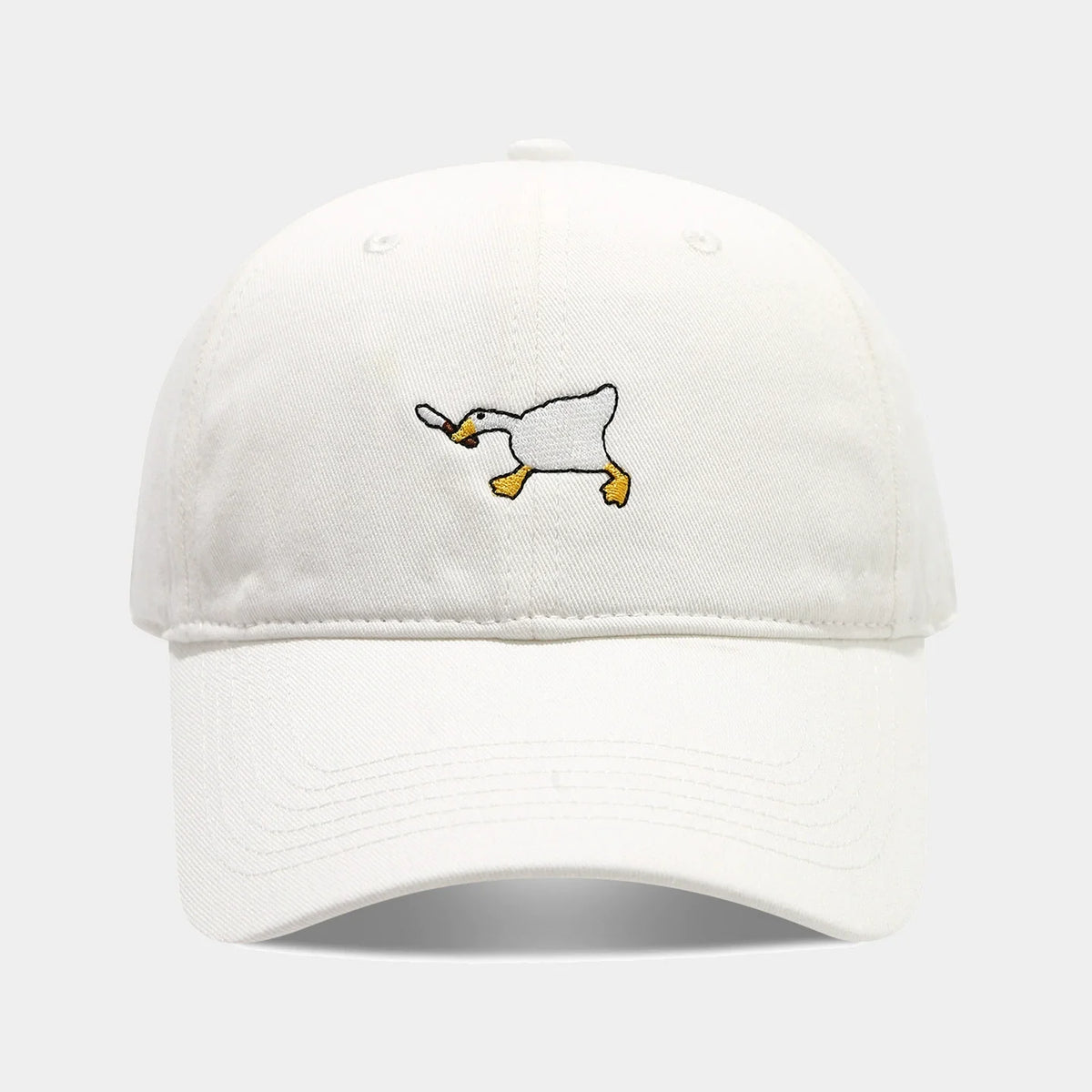 Cute Goose Embroidered Soft Top Baseball Cap