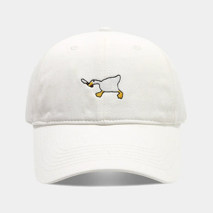 Cute Goose Embroidered Soft Top Baseball Cap