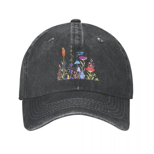 Colorful Wildflower Watercolor Painting Baseball Cap