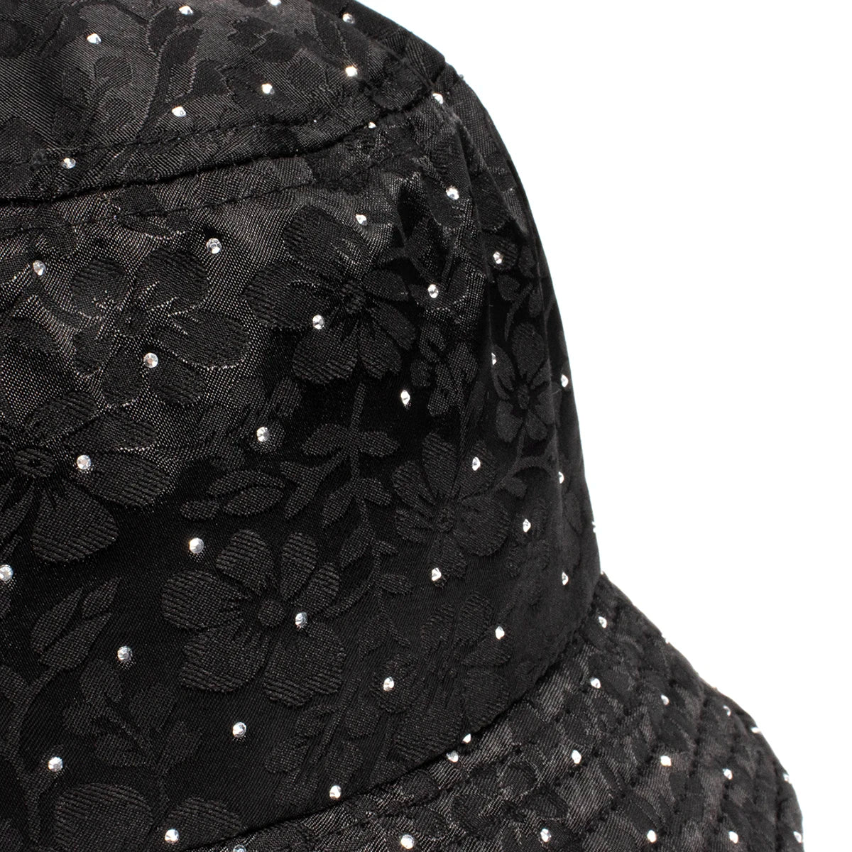 Solid Black Elegant Women Hat Rhinestone Casual