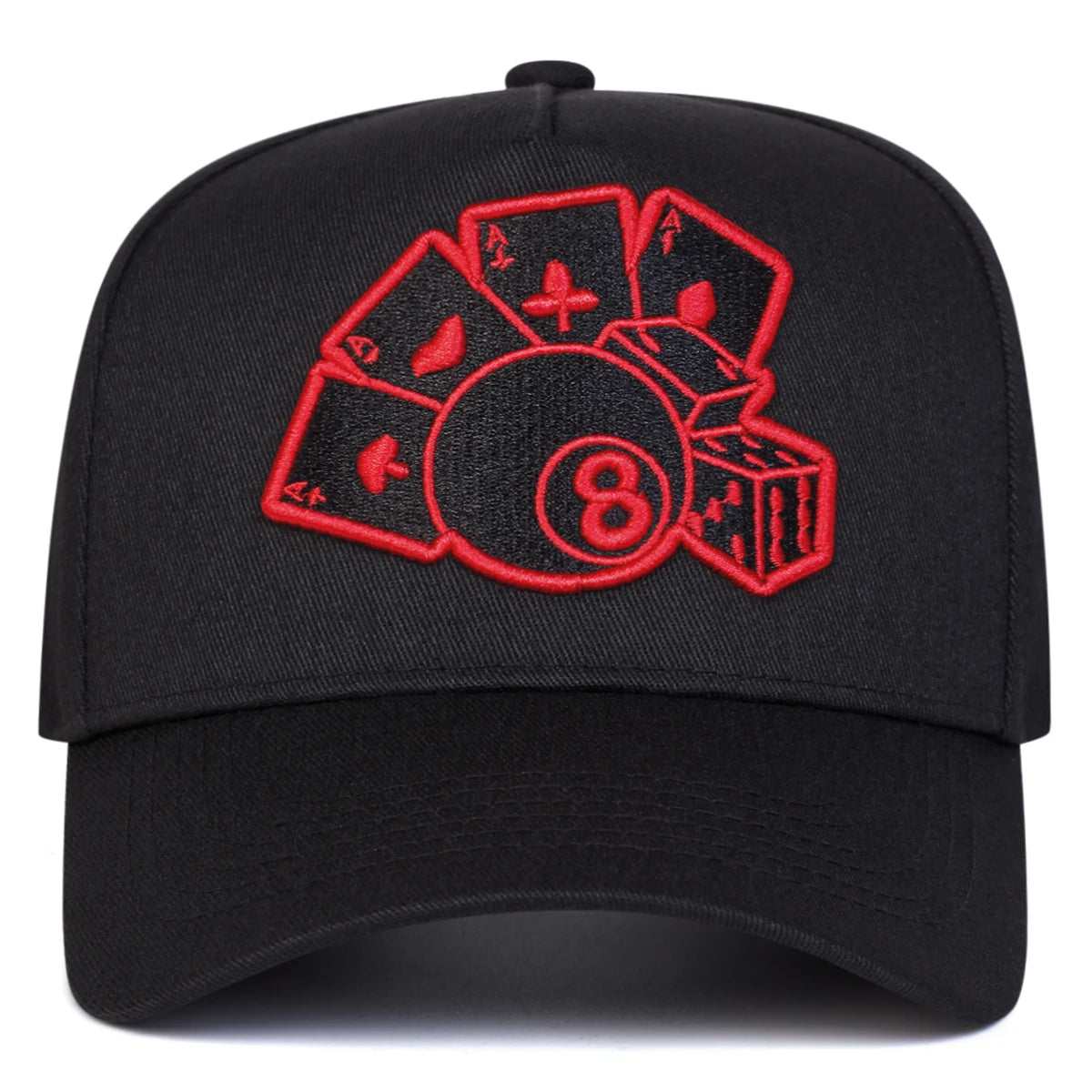 Unisex Poker Embroidery Baseball Caps Spring And Autumn Outdoor