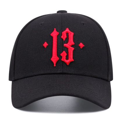 13 Number Embroidery Baseball Cap For Men Cotton Outdoors
