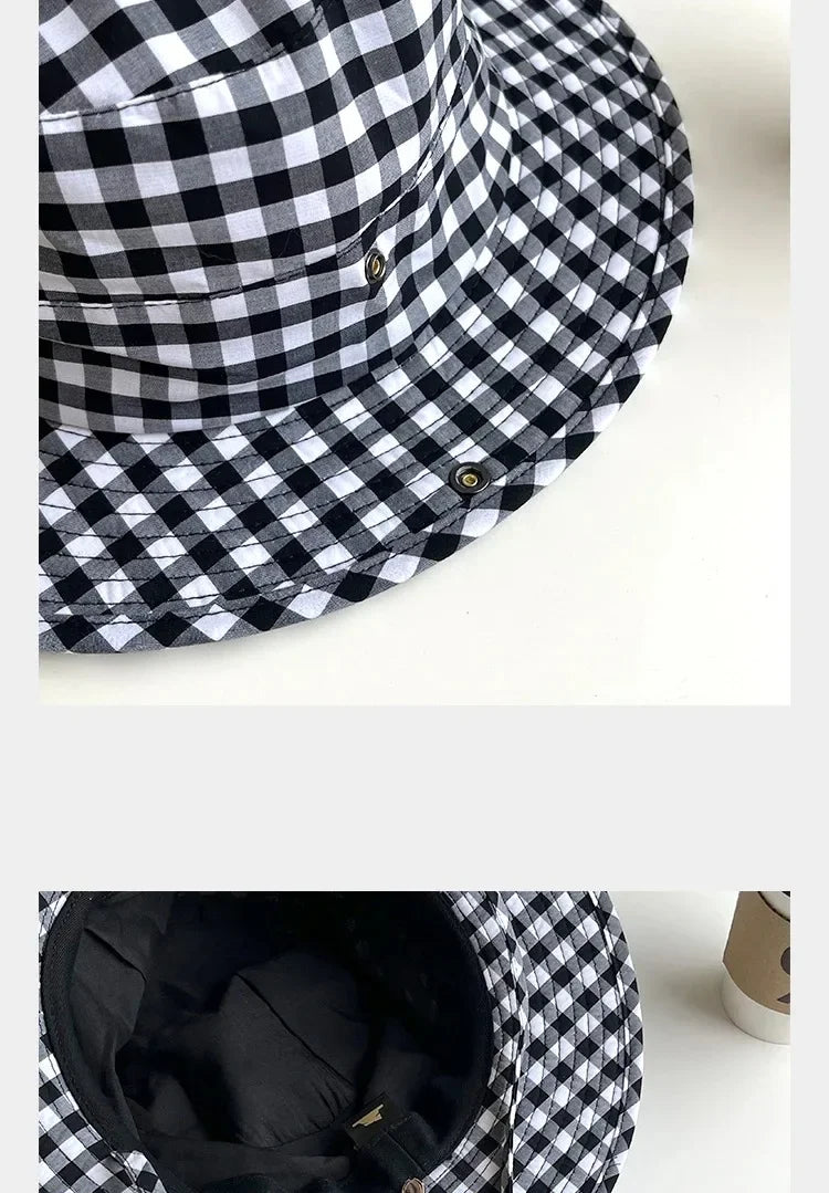 Black Dot Bucket Hats Women Versatile Sweet