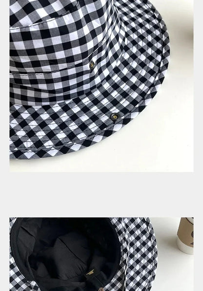 Black Dot Bucket Hats Women Versatile Sweet