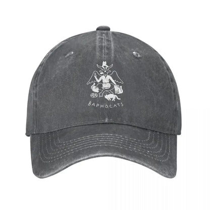 Baphocats Vintage Washed Denim Baseball Cap