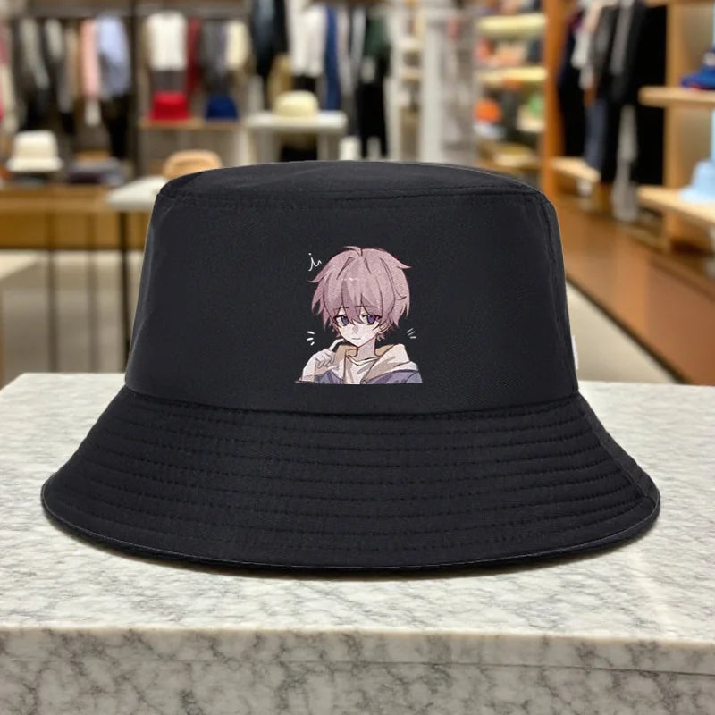 Purple Haired Boy Avatar Bucket Hat