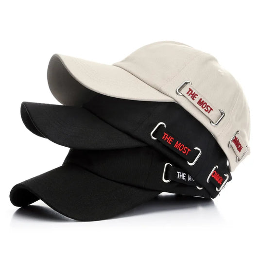Korean Fashion THE MOST Letter Embroidered Baseball Cap Soft Fabric Adjustable Sun Hat For All Seasons