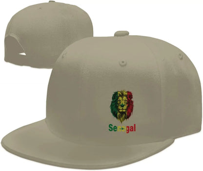 Senegal Lion Flag Print Cotton Baseball Cap Adjustable