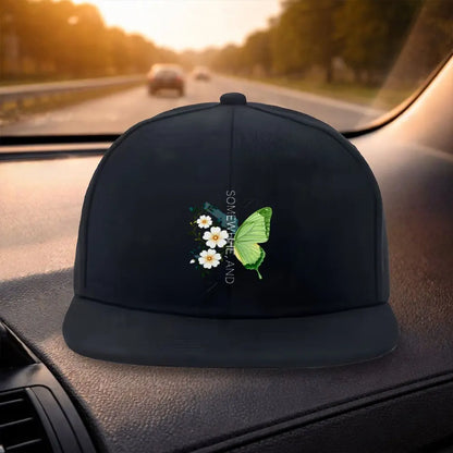 Butterfly Floral Print Snapback Cap Hat
