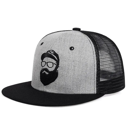 Uncle Beard Embroidered Mesh Snapback Cap