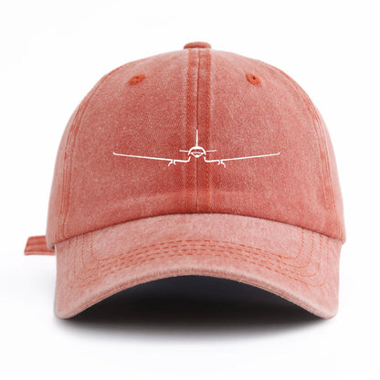 Airplane Print Washed Baseball Cap