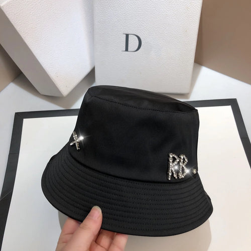 Luxury Rhinestone Letter RB Bucket Hat Designer