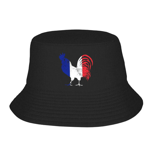 France Rooster Flag Patriotic Bucket Hat