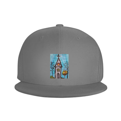Winter Church Scenic Snapback Cap