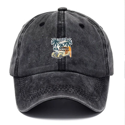 Vintage Travel Sign Washed Baseball Cap